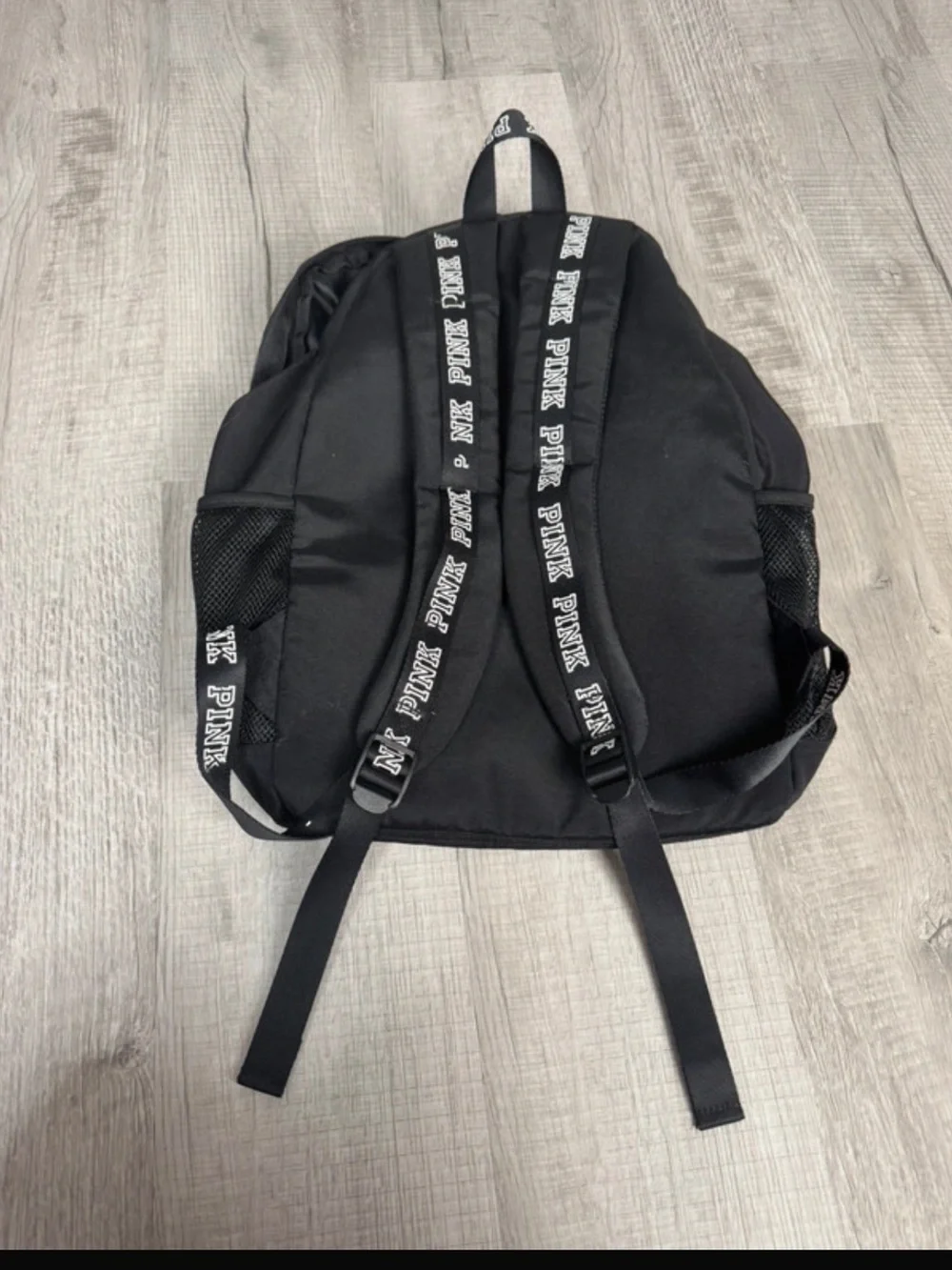 PINK Victoria's Secret Black Backpack with White Logo